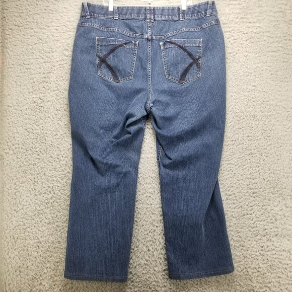 Lane Bryant Jeans Womens 22 Plus Blue Stretch Straight Leg Denim*Altered* - Picture 9 of 14